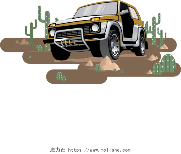 沙漠中的吉普车